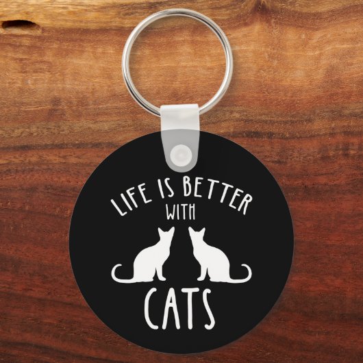 Life Is Better With Cats キーホルダー (正面)
