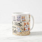 Life is better with cats コーヒーマグカップ (正面右)
