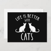 Life Is Better With Cats ポストカード (正面/裏面)