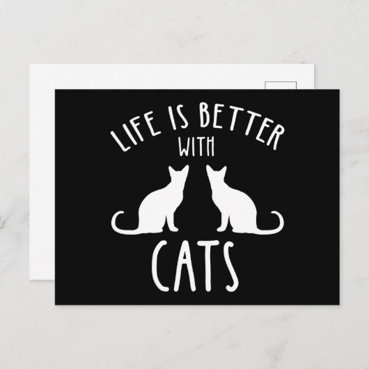 Life Is Better With Cats ポストカード (正面/裏面)