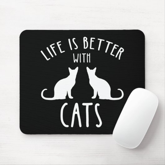 Life Is Better With Cats マウスパッド (マウス)