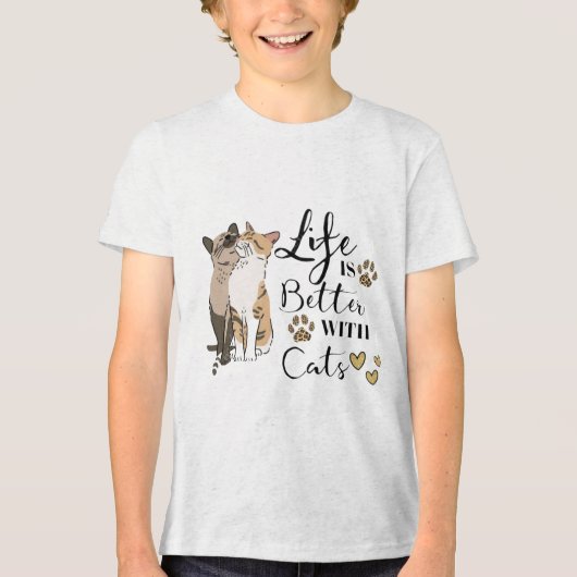 Life Is Better With Cats Better Together 🐱🐱 Purr トライブレンドＴシャツ (正面)