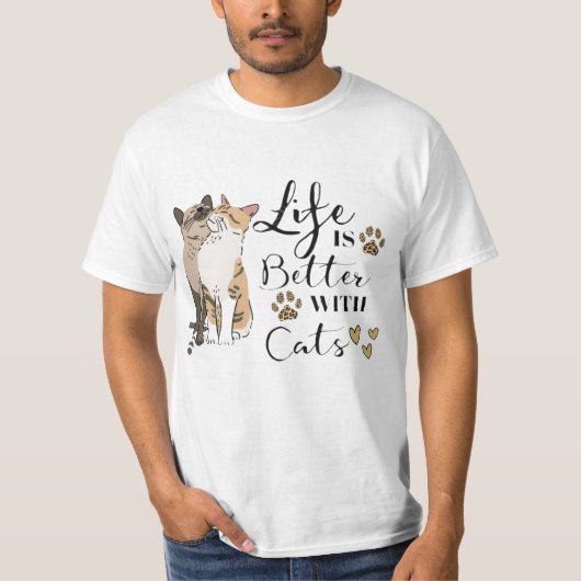 Life Is Better With Cats Better Together 🐱🐱 Purr Tシャツ (正面)