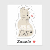 Life Is Better With Cats Cute Cat Lover Sticker シール (シート)