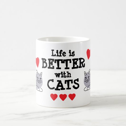 Life is Better with Cats Mug | We Are All Mugs コーヒーマグカップ (中央)