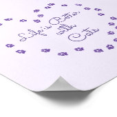 "Life is Better With Cats" Purple Pawprint Heart ポスター (角)