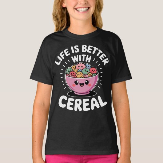 Life Is Better With Cereal Cute Tシャツ (正面)