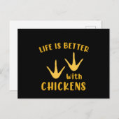 Life Is Better With Chickens Chicken Rooster Gift ポストカード (正面/裏面)