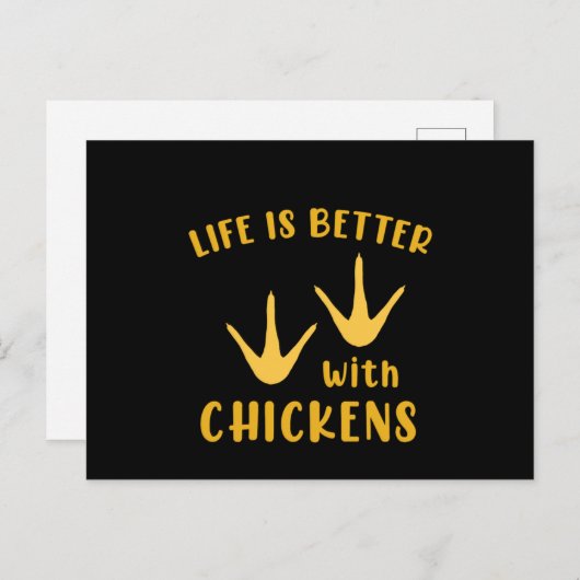 Life Is Better With Chickens Chicken Rooster Gift ポストカード (正面/裏面)