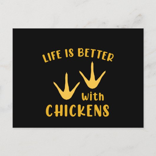 Life Is Better With Chickens Chicken Rooster Gift ポストカード (正面)