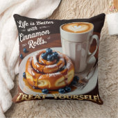 Life is better with cinnamon Cake treat yourself  クッション (ブランケット)