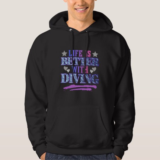 life is better with diving パーカ (正面)