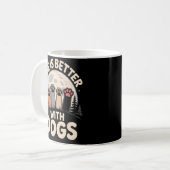Life Is Better With Dogs コーヒーマグカップ (正面左)