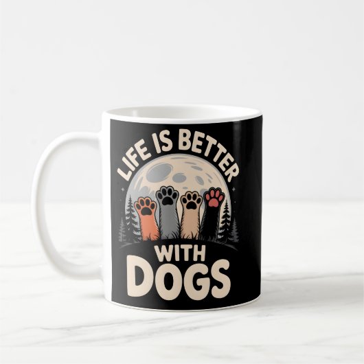 Life Is Better With Dogs コーヒーマグカップ (左)