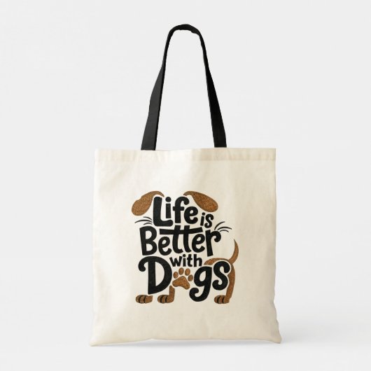 Life is Better with Dogs トートバッグ (裏面)