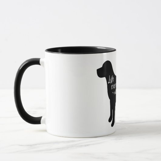 Life Is Better With Dogs Black and White マグカップ (左)