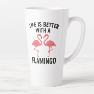 life is better with flamingo カフェラテマグ