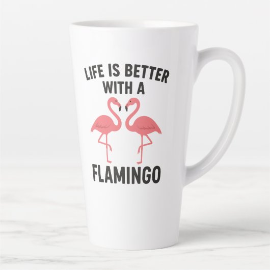 life is better with flamingo カフェラテマグ (右)