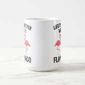 life is better with flamingo コーヒーマグカップ (中央)