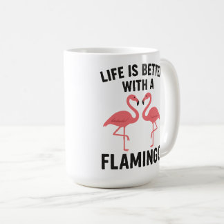 life is better with flamingo コーヒーマグカップ