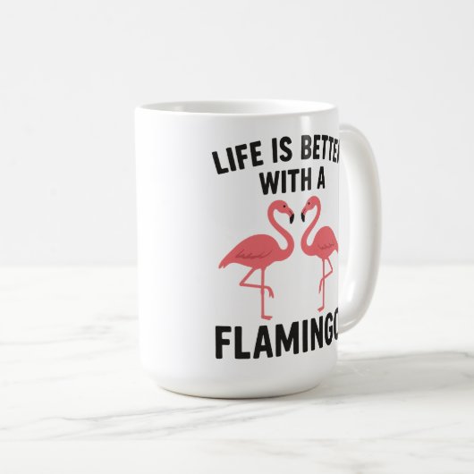 life is better with flamingo コーヒーマグカップ (正面右)