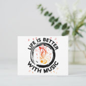 Life Is Better With Music NotesミュージシャンMusic Lov サンキューカード (スタンド正面)