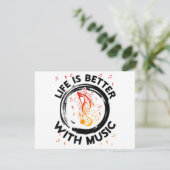 Life Is Better With Music NotesミュージシャンMusic Lov サンキューカード (スタンド正面)