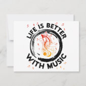 Life Is Better With Music NotesミュージシャンMusic Lov サンキューカード (裏面)