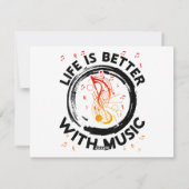 Life Is Better With Music NotesミュージシャンMusic Lov シーズンカード (裏面)