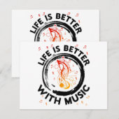 Life Is Better With Music NotesミュージシャンMusic Lov シーズンカード (正面/裏面)