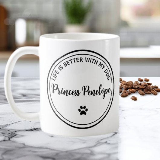 Life Is Better With My Dog Personalized Mug コーヒーマグカップ