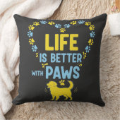 Life is Better with Paws クッション (ブランケット)