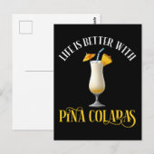 Life Is Better With Pina Coladas ポストカード (正面/裏面)