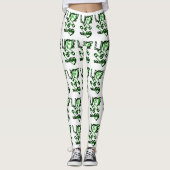 Life Is Colourful - Designerlogo Grün レギンス (正面)