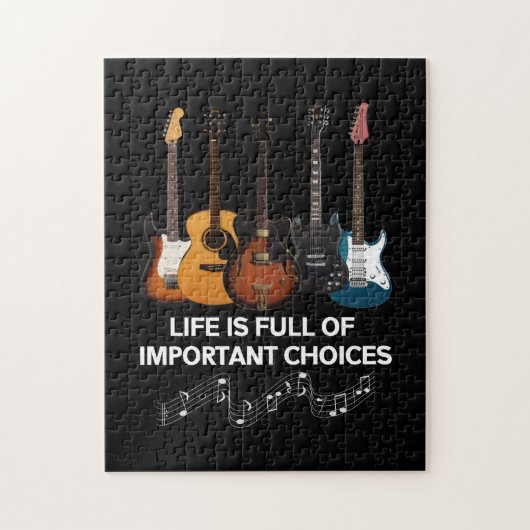 Life Is Full Of Important Choices Guitar Lover ジグソーパズル (縦)