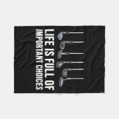 Life Is Full Of Imrtant Choices Golf Christmas  フリースブランケット (正面(横))