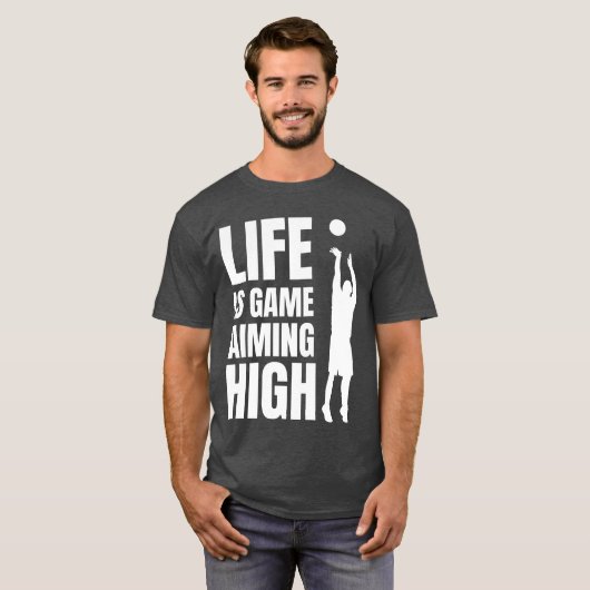 Life is game aiming high friend friends tシャツ (正面フル)