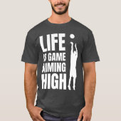 Life is game aiming high friend friends tシャツ (正面)
