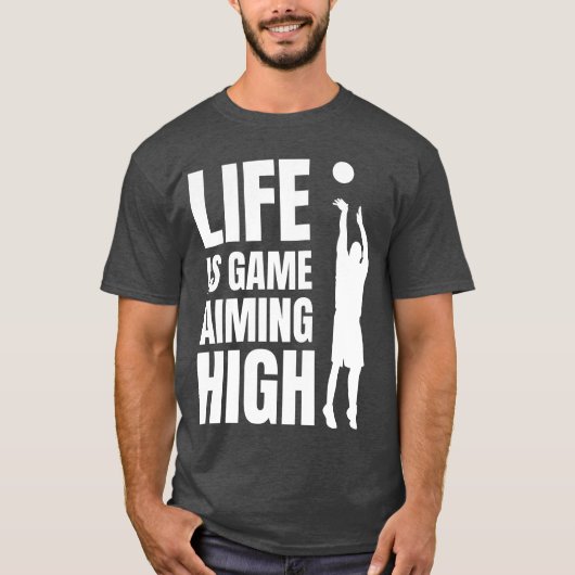Life is game aiming high friend friends tシャツ (正面)