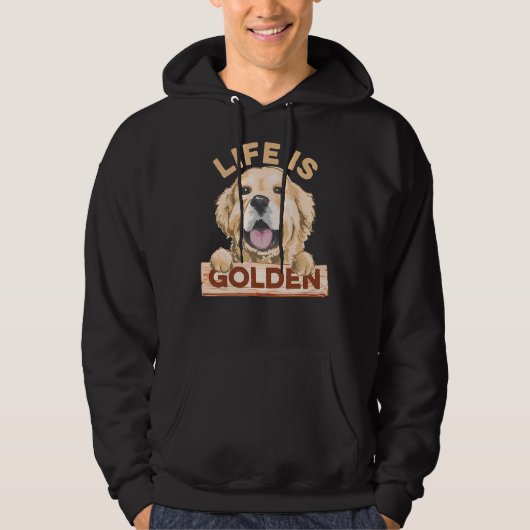 Life Is Golden Labrador Retriever Dog パーカ (正面)