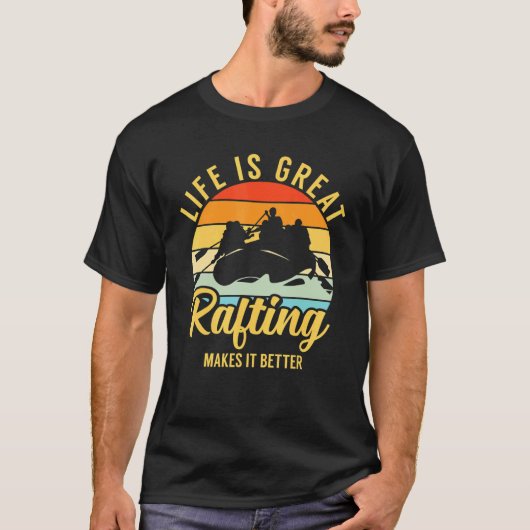 Life Is Great Whitewater Rafting River Rat Water S Tシャツ (正面)
