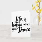 Life Is Happy When You Dance先生踊り値リスト カード (黄色い花)
