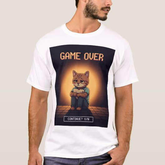 Life Is Hard Mode – ゲームオーバーだけど生きてる Tシャツ (正面)