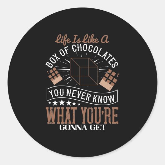 Life Is Like A Box Of Chocolates ラウンドシール (正面)