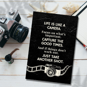 Life Is Like A Camera Vintage Motivational Quote ポスター