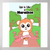 Life is like a marathon Wall art ポスター (正面)
