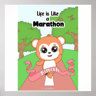 Life is like a marathon Wall art ポスター