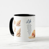 Life Is Like Shell Inspirational Seashell Two Tone マグカップ (正面左)