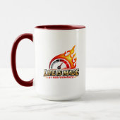 Life Is Made By Performance Flame Speedometer Mug マグカップ (左)