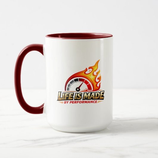 Life Is Made By Performance Flame Speedometer Mug マグカップ (左)